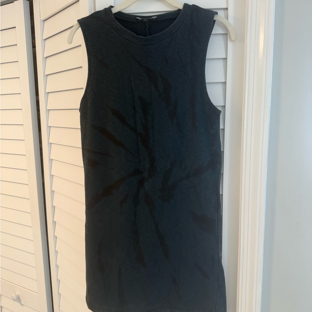 Sleeveless Black Tie-Dye Women's Top